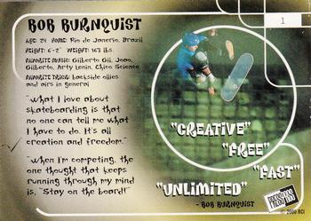 2000 Press Pass Rage Extreme Sports #1 Bob Burnquist Back